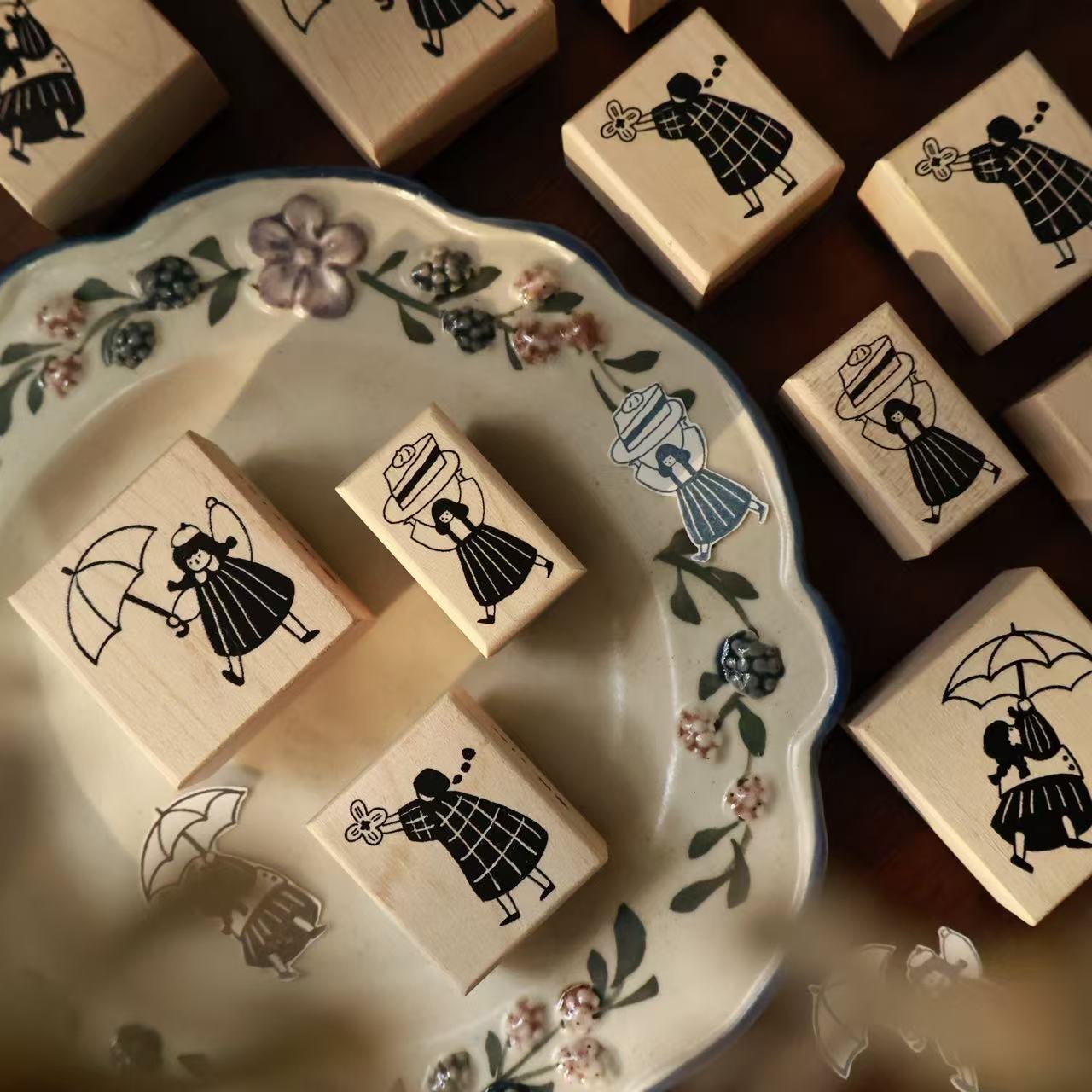 Vintage Collectible Stamps - YiEr Studio винтажный милый зонтик для
