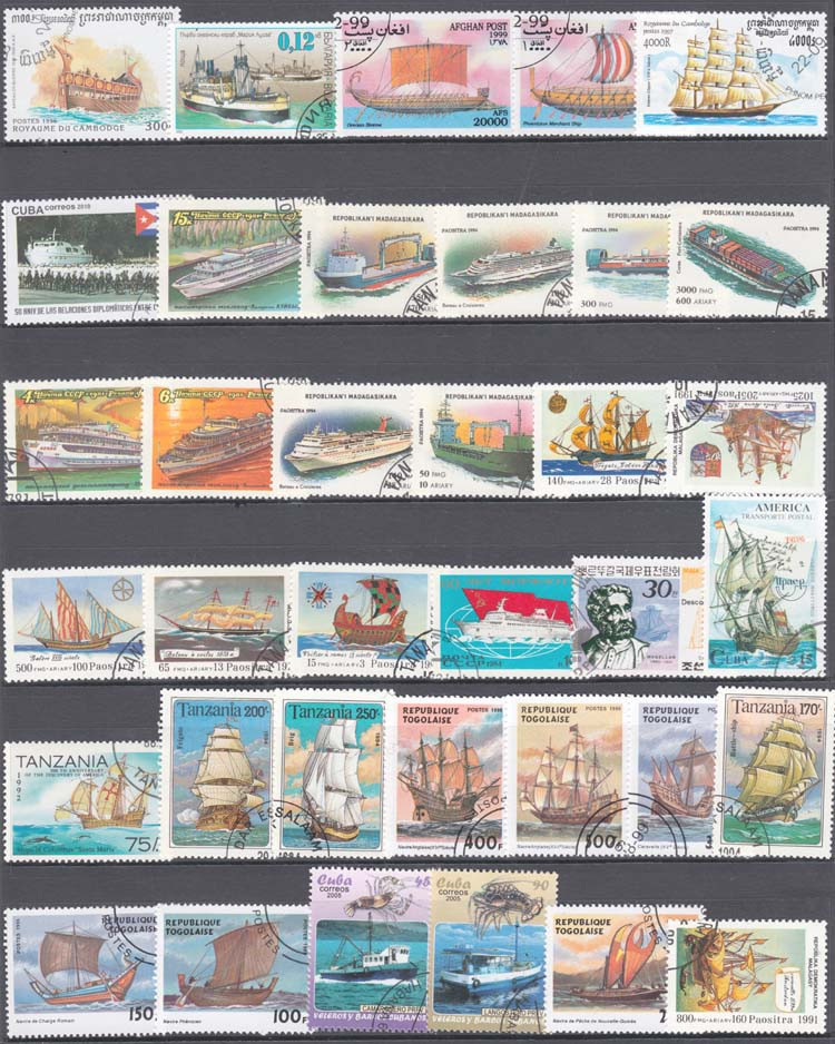 100 специальных штампов корабл – обзор и цена Collectible Vintage Postage Stamps